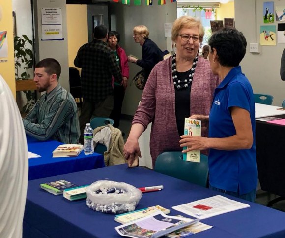 Scenes from Carter Burden Network's Senior Resource Fair Signal Success One of Roosevelt Island's most reliable volunteers, Judith Berdy stopped to visit with NYRR fitness instructor Asteria Claude-Howard.